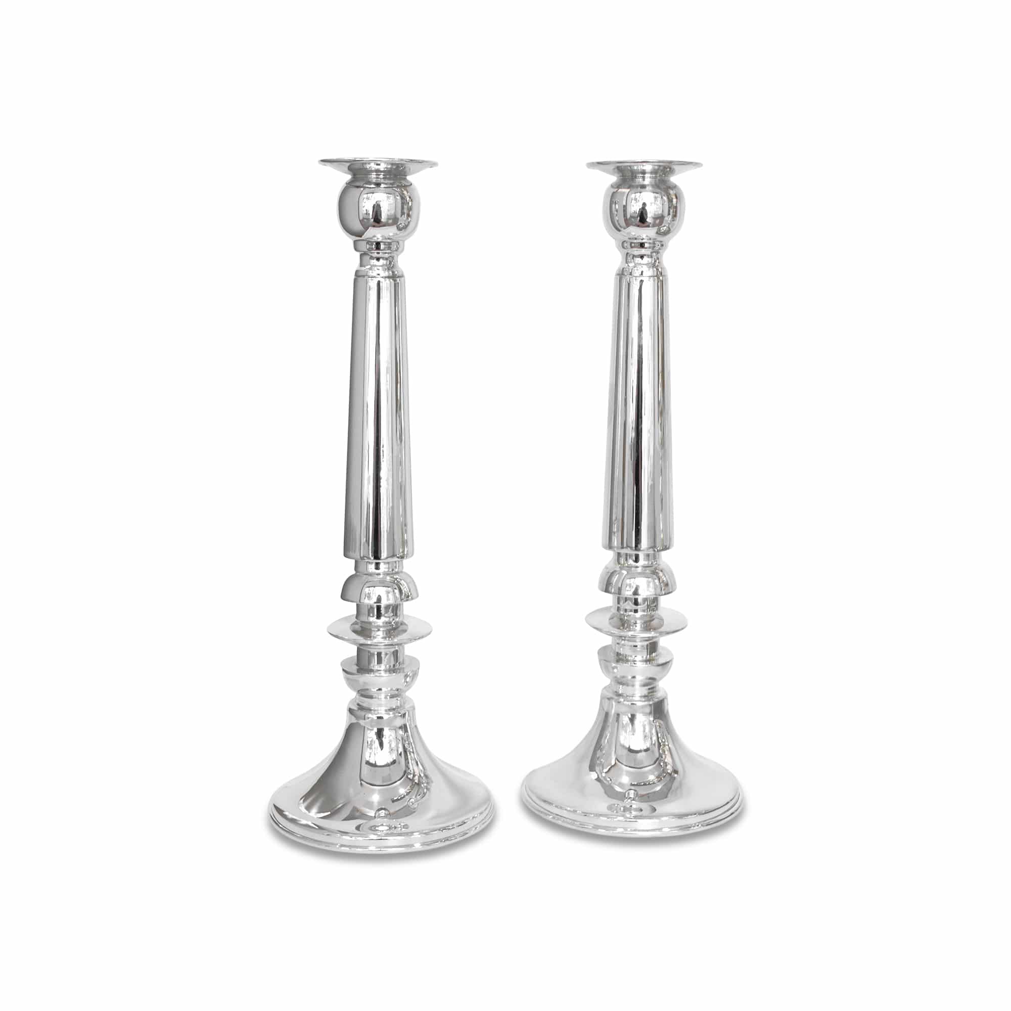 Extra Large Contemporary Sterling Silver Candlesticks