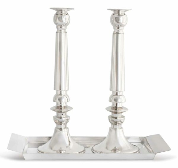 Extra Large Contemporary Sterling Silver Candlesticks