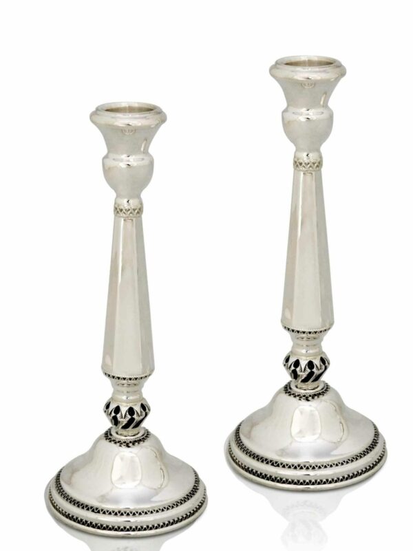 Mid Size Sterling Silver Filigree Candlesticks