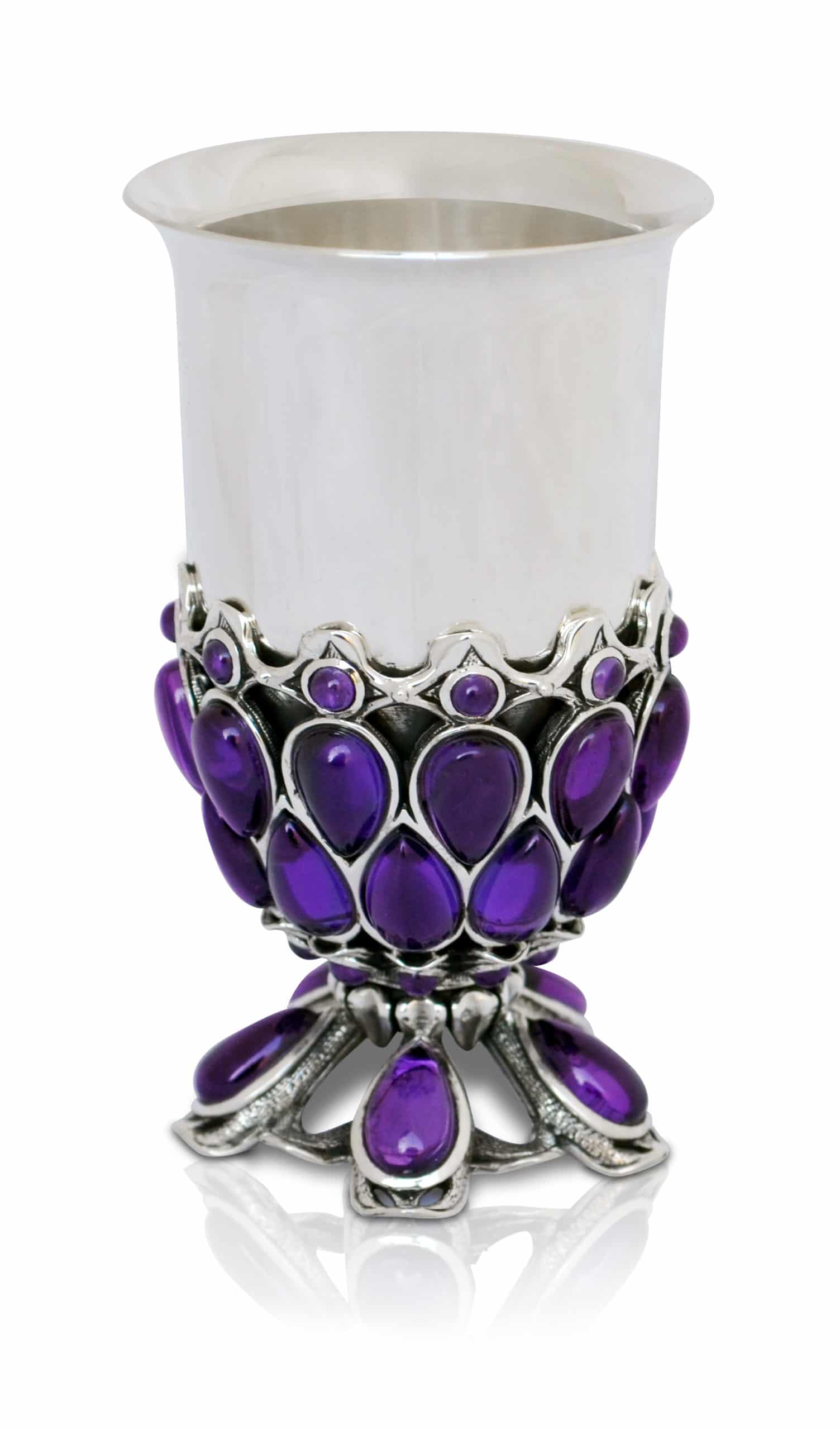 Unique Wine Cup with Natural Amethyst Stones