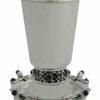 Silver Kiddush Cup with Natural Amethyst Stones