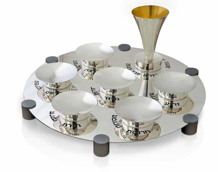 Large Seder Plate Made of 925 Sterling Silver