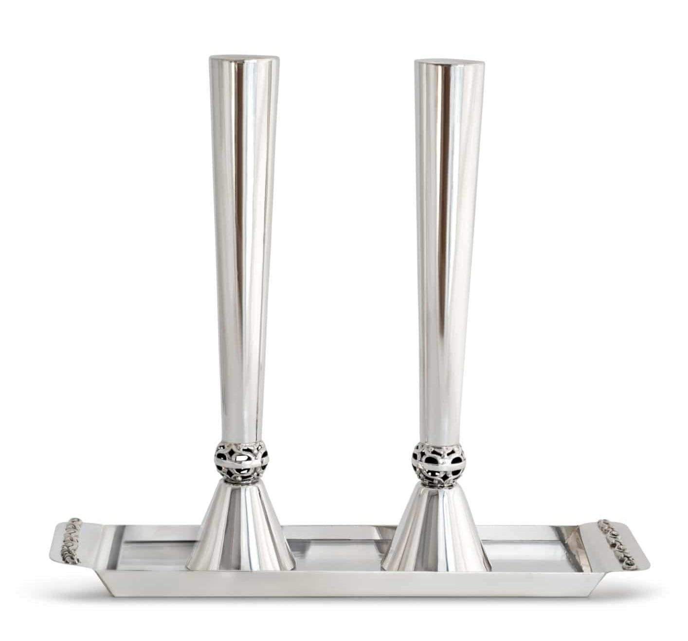 Traditional and Modern Candlesticks with Matching Tray 925 Sterling silver