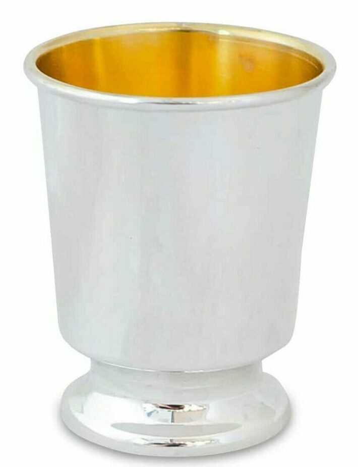 Personalized Modern Kiddush Cup with Plate