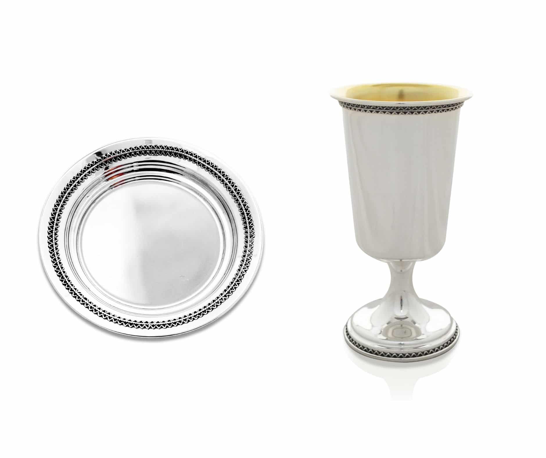 Custom Kiddush Cup with Traditional Filigree Rim