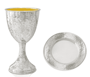 Stunning & Hammered Sterling Silver Kiddush Cup