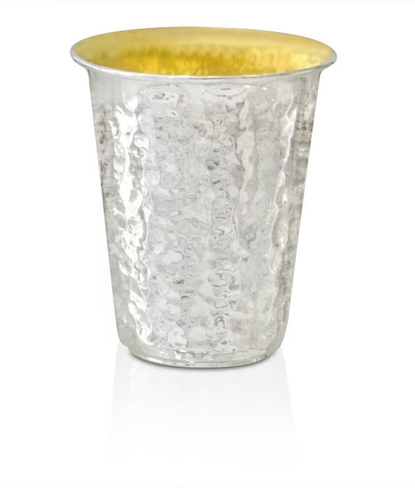 Hammered 925 Sterling Silver Kiddush Cup