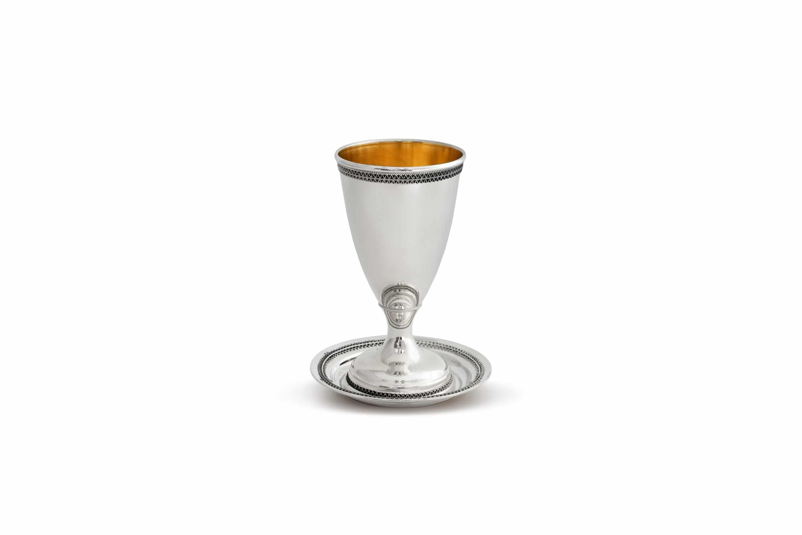 Traditional Kiddush Cup with Filigree