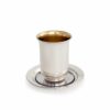 Modern Kiddush Cup with Matching Plate