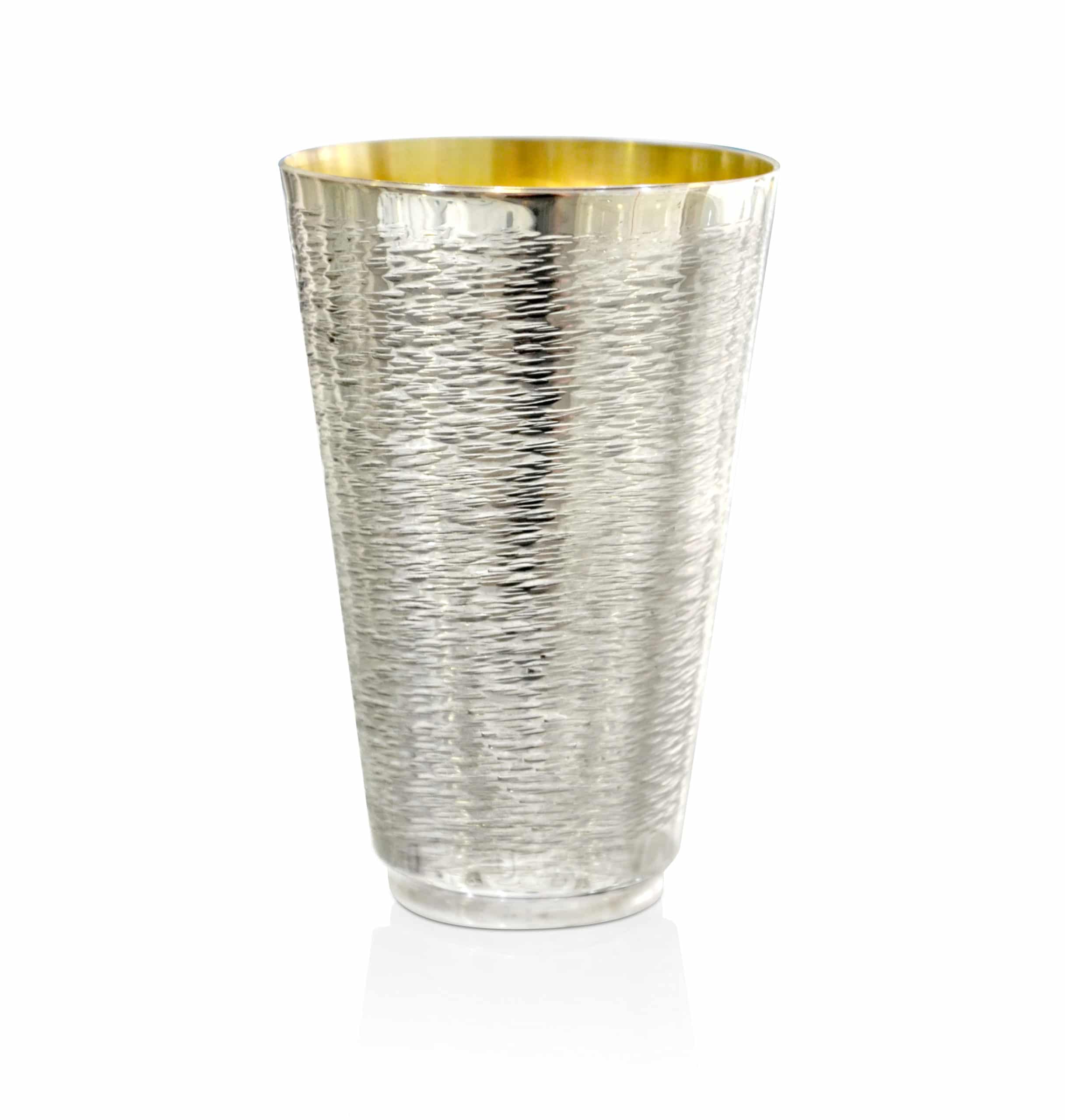 Modern Hammered Sterling Silver Kiddush Cup
