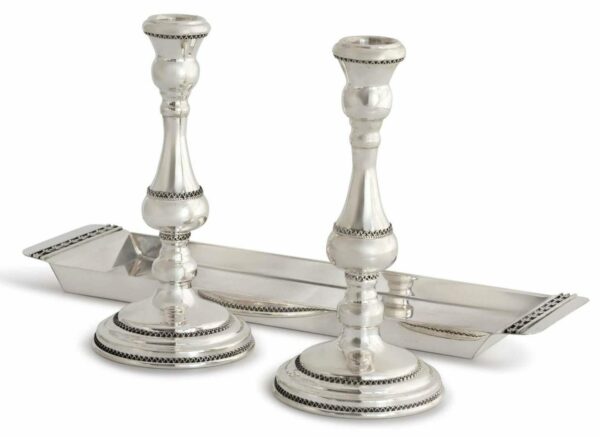 Medium Size Sterling Silver Filigree Candlesticks