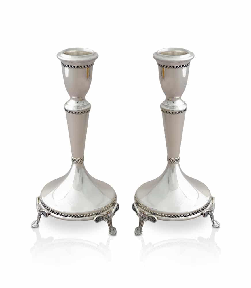 Sterling Silver Filigree Candlesticks and 3 Legs