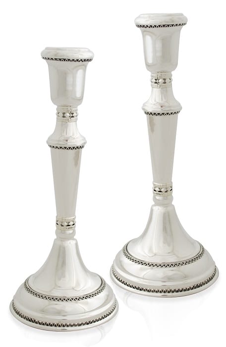 Large Candlesticks with Filigree and Tray