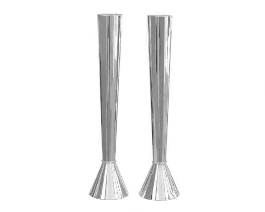Extra Large Sterling Silver Modern Candlesticks