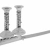 Sterling Silver Nature Inspired Candlesticks with Stone