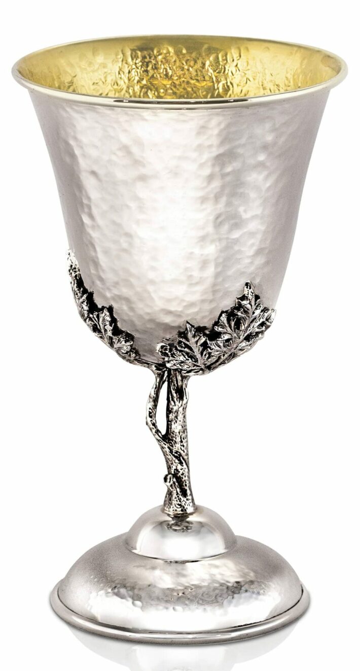 Kiddush Cup with Grape Leaves Design