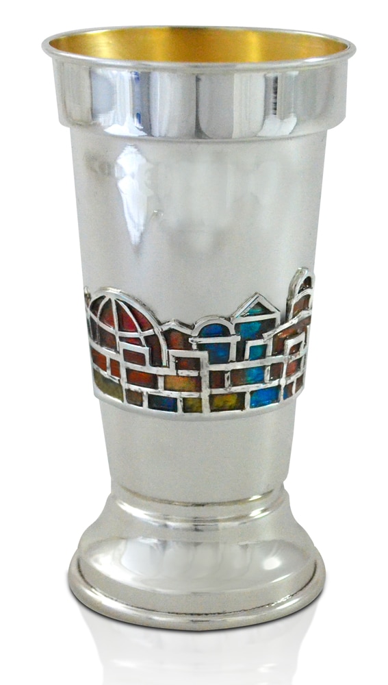 Kiddush Cup with Decorations of Jerusalem