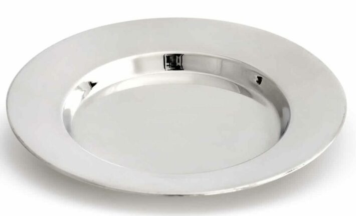 Classic Sterling Silver Smooth Plate for Kiddush Cup