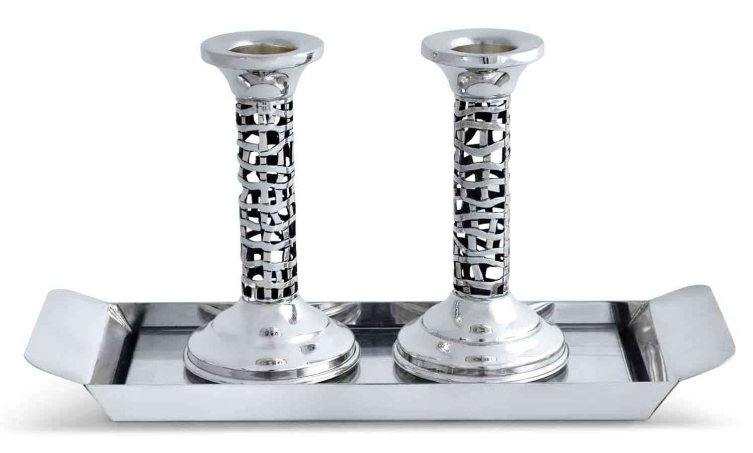 Unique Silver Candle Holders with Blessing