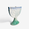 Traditional Design Blue Ceramic Hanukkah Menorah