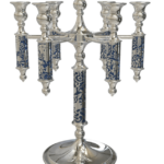 Classic 7+1 Candelabra Arms Silver Leaf Patterns