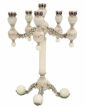 Candelabra with Amethyst Stones and Onyx Arms