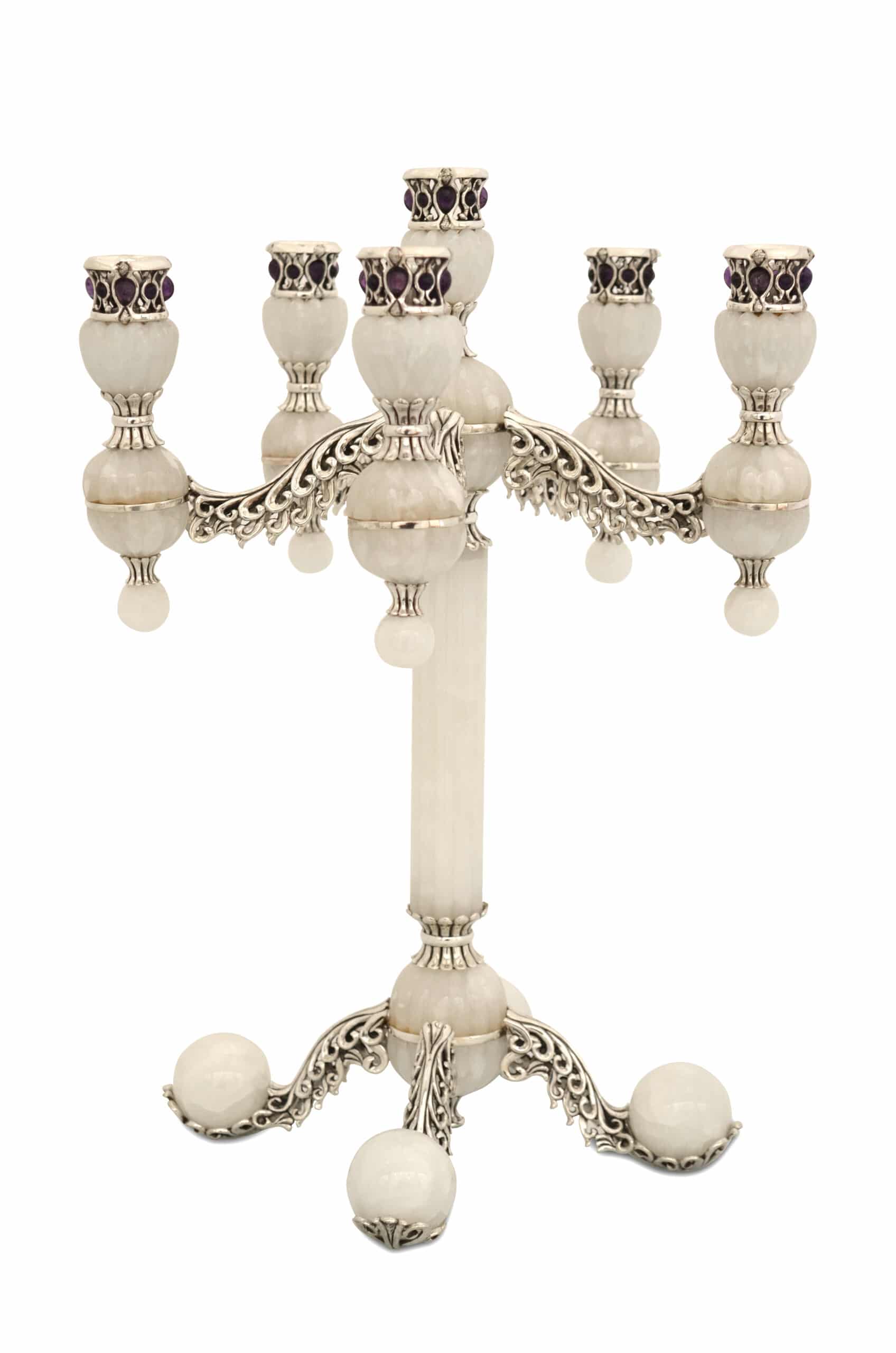 Candelabra with Amethyst Stones and Onyx Arms