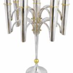 Contemporary 7 + 1 Arms Candelabra From Silver and Brass