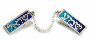 Pewter Rectangle Shema Israel Tallit clips