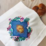 Luxury Shabbat Challah Bread Cover with Multicolored Flowers