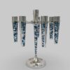 Colorful Silver Candlesticks Leaf Cut Out