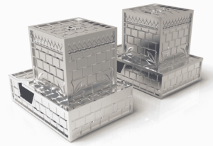 Unique Sterling Silver Western Wall Design Tefillin Boxes