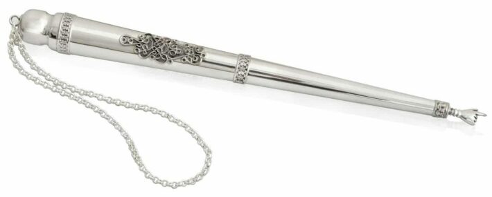 Large Silver Torah Pointer with Filigree
