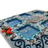 Blue and Turquoise Square Pesach Plate
