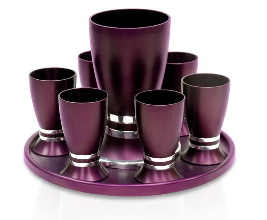 Colorful Liqueur Set with 6 Cups & Tray