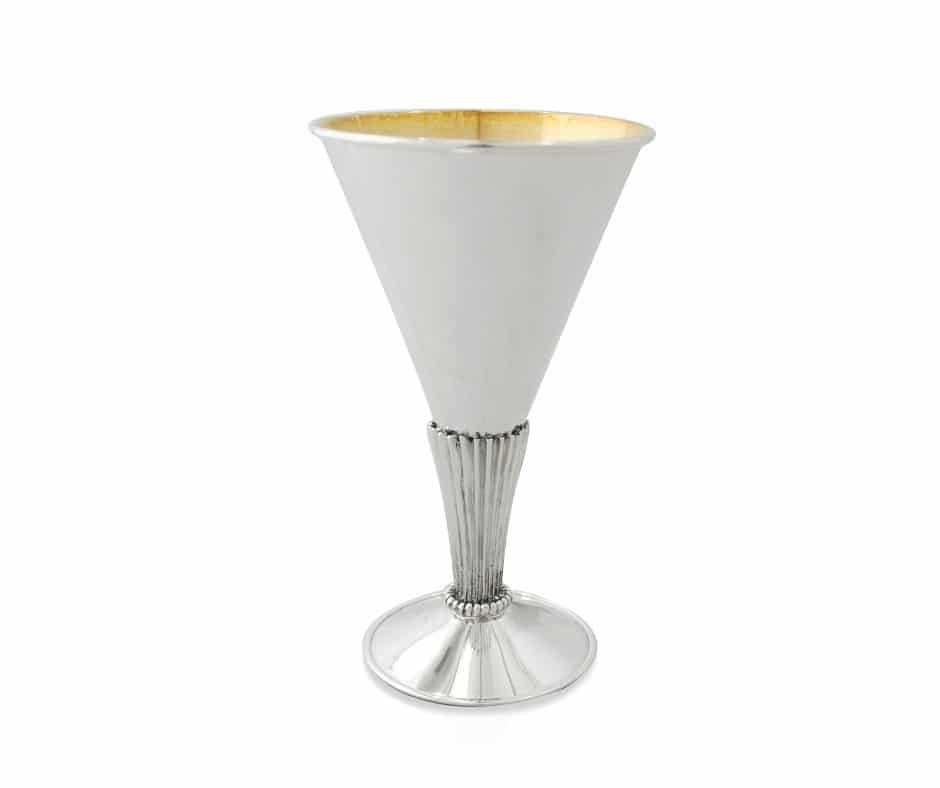 Modern Cone Shaped Sterling Silver Liquor Set