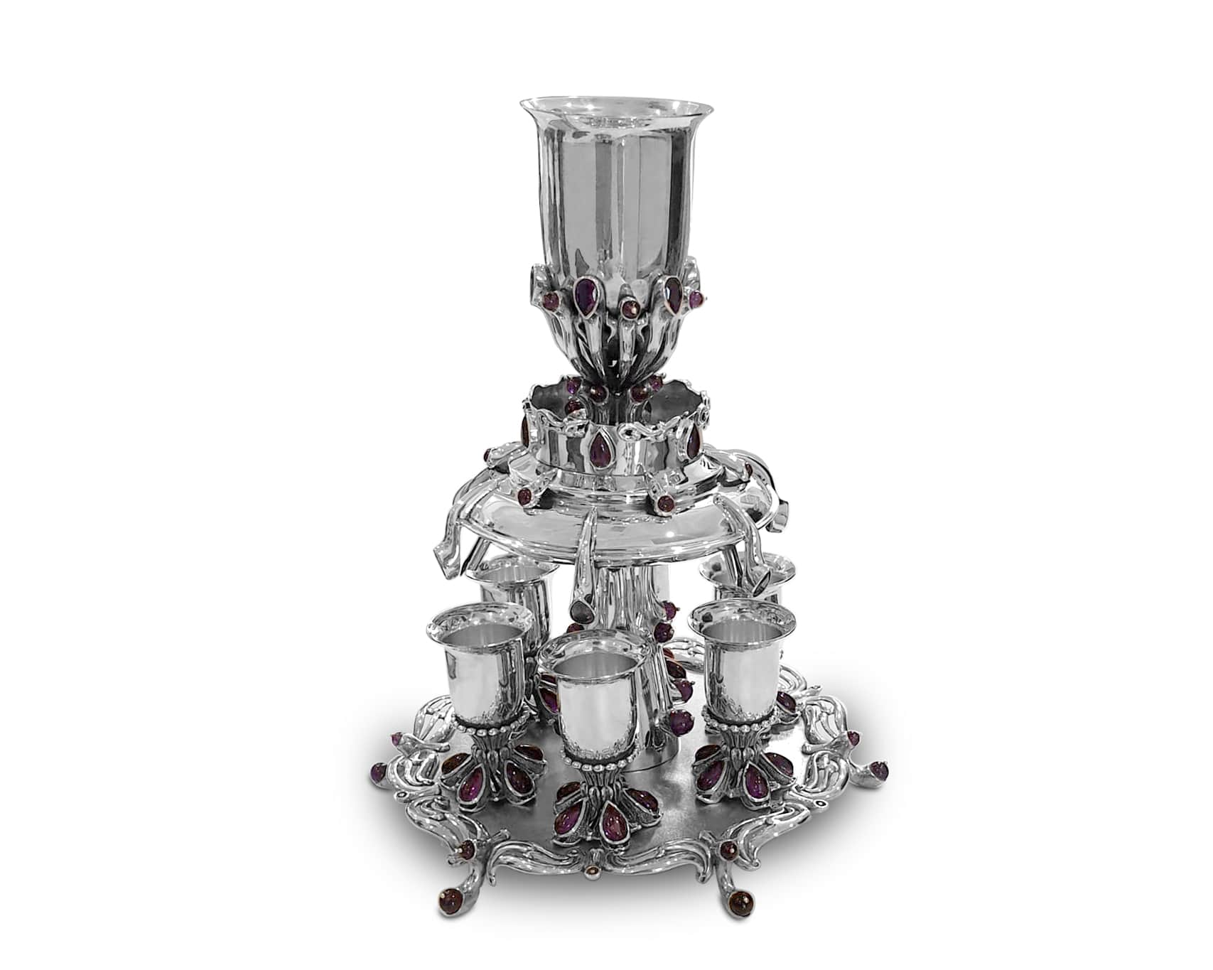 Amethyst Stones Sterling Silver Wine Fountain