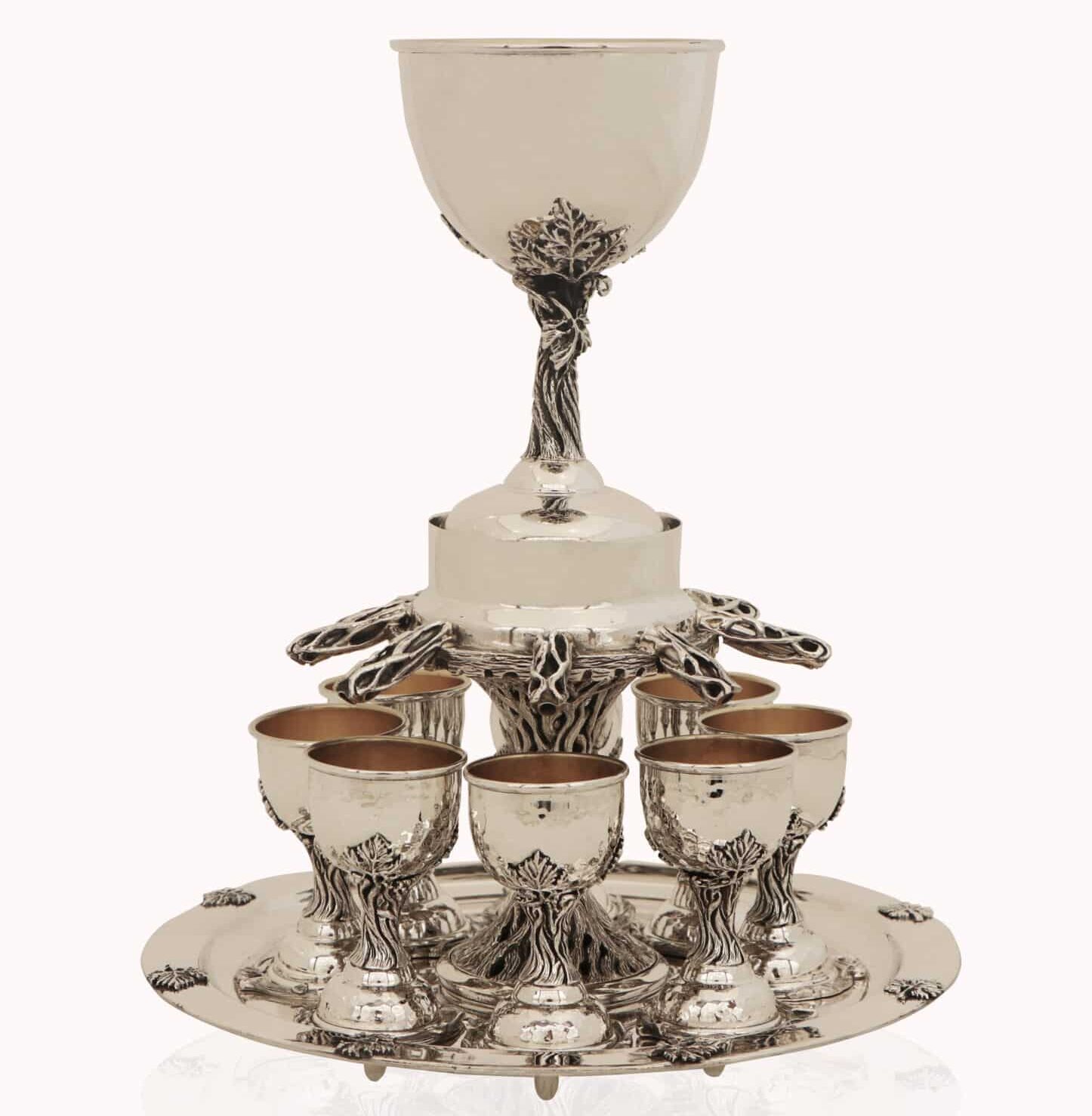 Nature Inspired Sterling Silver Wine Fountain