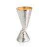 Modern Tiny Kiddush cup with Hammered Finshing