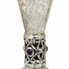 Hammered Liquor Cup with Amethyst Stones