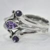 Silver Napkin Ring with Natural Amethyst Stones