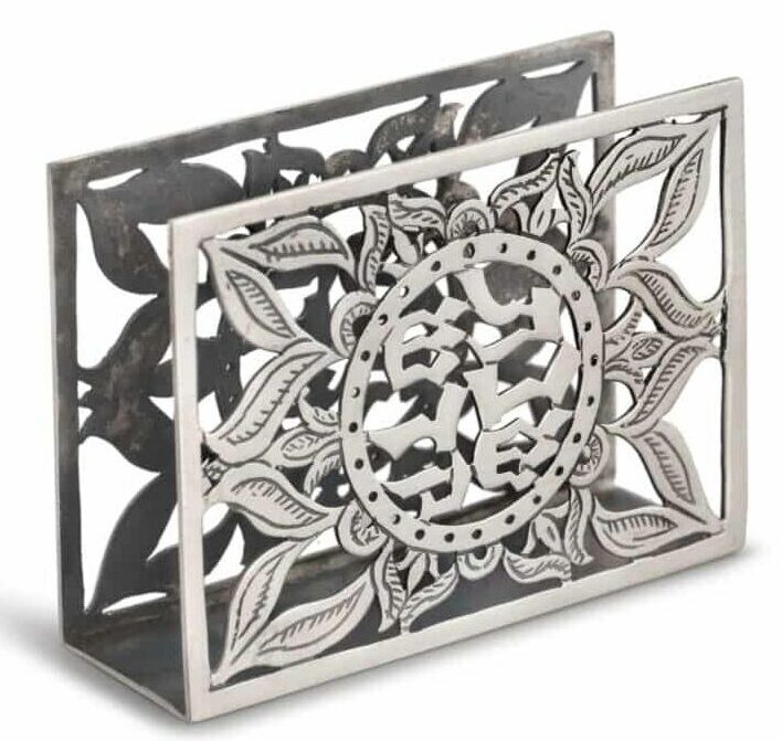Sterling Silver Matchbox Cover Floral Design & Blessing