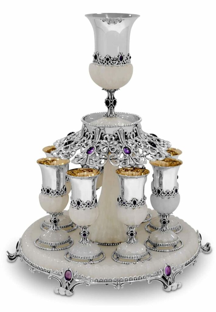One-of-a-Kind Wine Fountain with White Onyx Stone