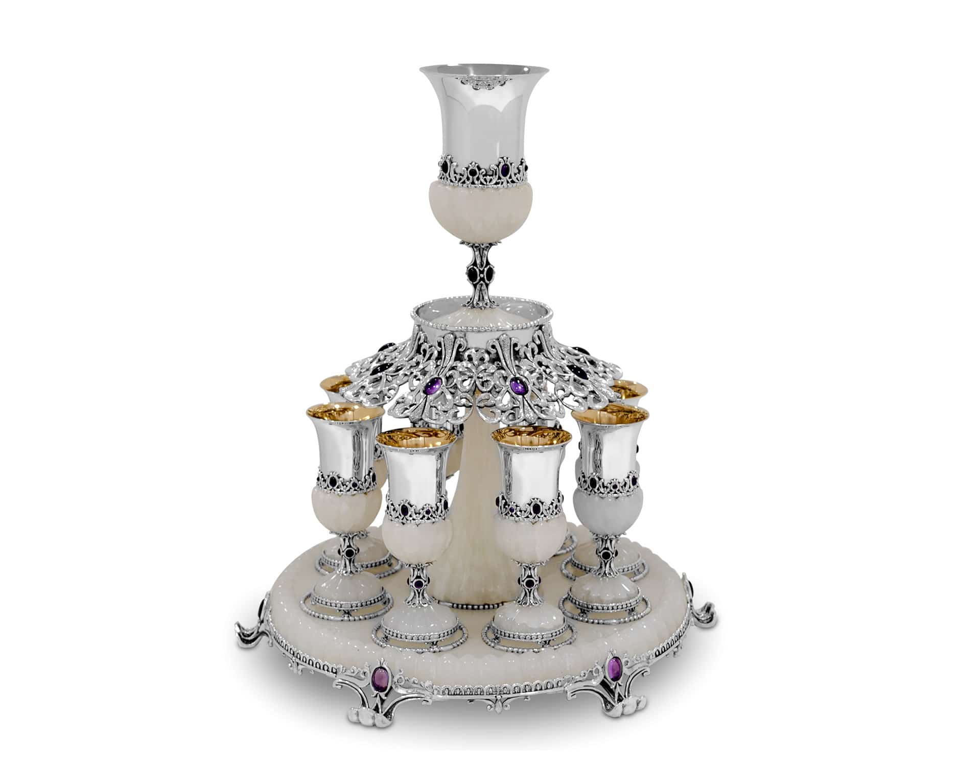 One-of-a-Kind Wine Fountain with White Onyx Stone