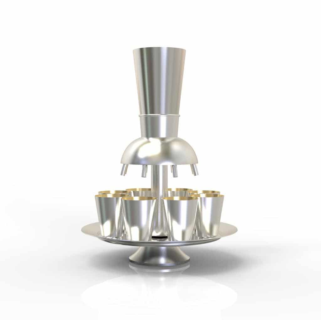 Modern and Smooth Silver Wine Fountain