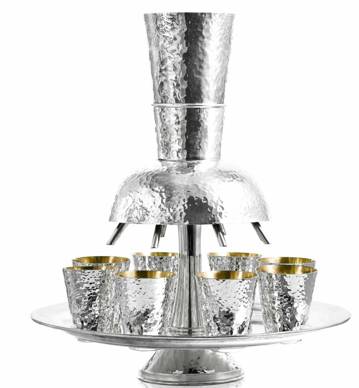 Hammered 925 Sterling Silver Wine Fountain