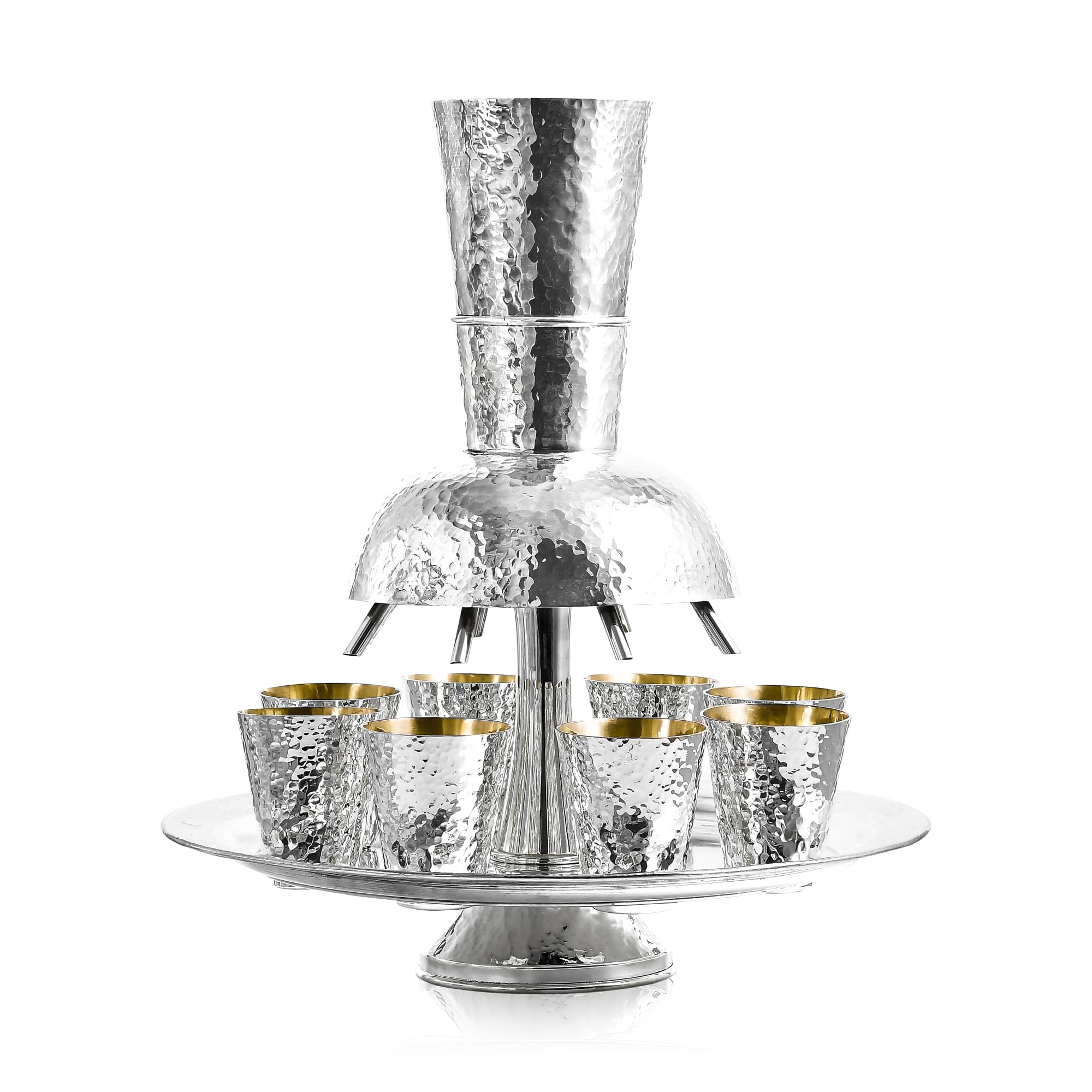 Hammered 925 Sterling Silver Wine Fountain