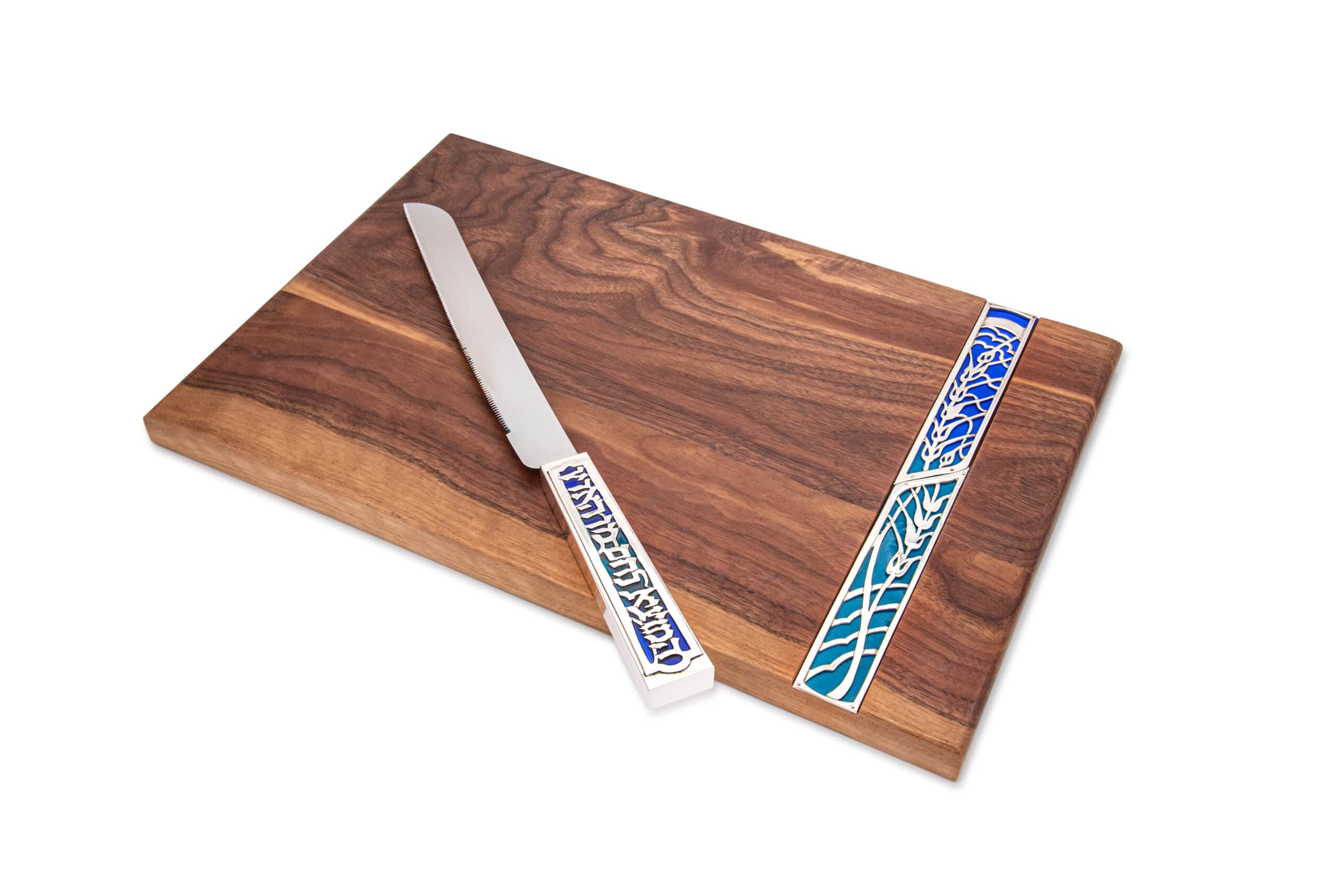 Shabbat Board and Knife Wood Set
