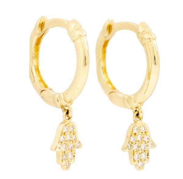 14k Gold Hamsa Earrings