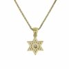 White gold Star of David diamond pendant necklace